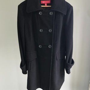 Anne Klein Double Breasted Wool Peacoat Black